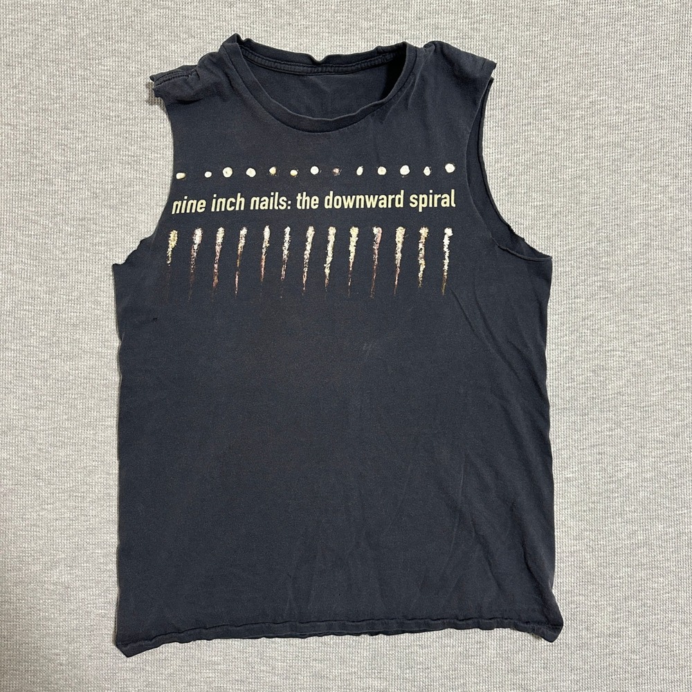 Nine Inch Nails Downward Spiral Cut Off Muscle Tank Double Sided Vintage Black S